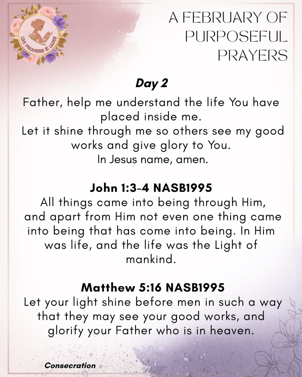 Day 2 | A February of Purposeful&nbsp;Prayers.